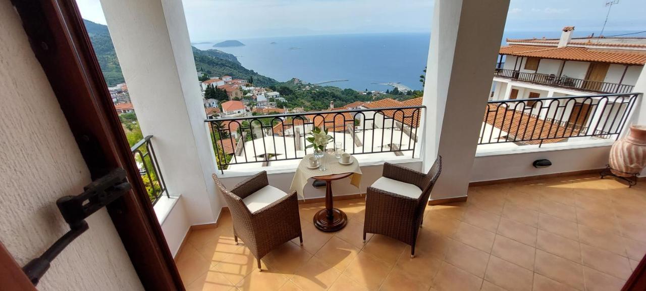 Horizon Studios With Sea View - Free Parking Glossa Exteriér fotografie