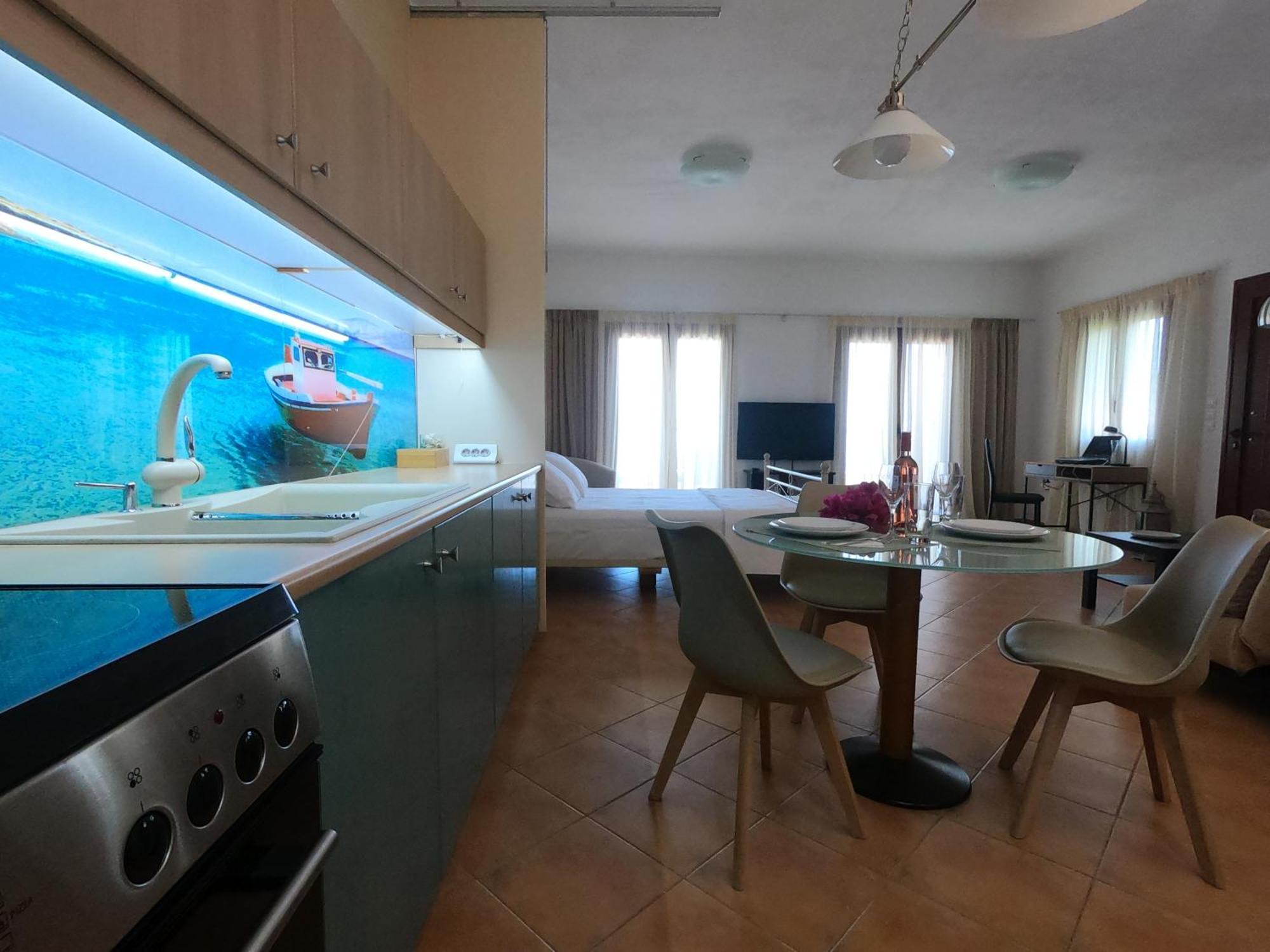 Horizon Studios With Sea View - Free Parking Glossa Exteriér fotografie